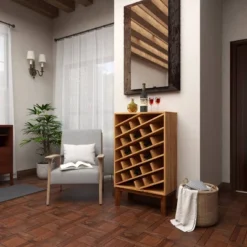 Modern Wood Wine Rack Brown - Olivia & May -Living Space Shop GUEST 552884e0 661f 4881 9078 7d31981c249a