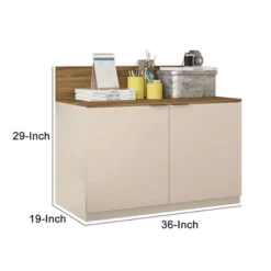 36" Wooden Accent Cabinet With 2 Doors Brown/Off White - The Urban Port 11 36" Wooden Accent Cabinet With 2 Doors Brown/Off White - The Urban Port -Living Space Shop GUEST 55cbfc8a 6053 4b55 b3e0 fc40ce7dfc2e