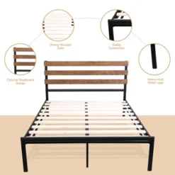 Costway Twin Size Metal Platform Bed Frame Mattress Foundation Wooden Headboard 16 Costway Twin Size Metal Platform Bed Frame Mattress Foundation Wooden Headboard -Living Space Shop GUEST 5864ee8c b72c 4408 ad90 df981079b799