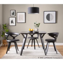 Gardenia PU Leather/Wood Dining Chair Black - LumiSource -Living Space Shop GUEST 593eaba5 1e39 468a bec2 215dc2ed82c2