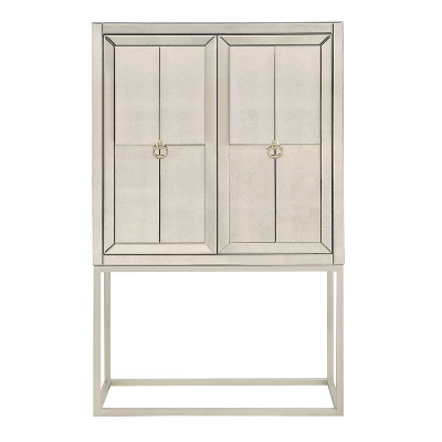 Robbie Contemporary 2 Door Mirrored Bar Cabinet With Wine Storage Gold - Treasure Trove 1 Robbie Contemporary 2 Door Mirrored Bar Cabinet With Wine Storage Gold - Treasure Trove