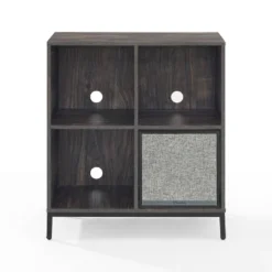 33" Jacobsen Record Storage Cube Bookcase With Speaker Brown Ash/Black - Crosley -Living Space Shop GUEST 59b0f6e5 df28 4e56 bbb3 5dd9d3320dd3