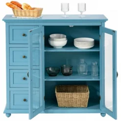 Costway Buffet Sideboard Table Kitchen Storage Cabinet W/ Drawers & Doors WhiteBlueGreen -Living Space Shop GUEST 5af32259 9dd9 4d9d 8a23 924359ae8002