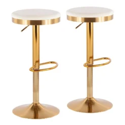 Set Of 2 Dakota Glam Adjustable Barstools - LumiSource -Living Space Shop GUEST 5b008209 2fe2 448f 9f4f 577b1fc549b1
