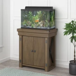 Wildwood 20 Gallon Aquarium Or Terrarium Tank Stand, Rustic Gray - Ollie & Hutch -Living Space Shop GUEST 5b5132c3 10b5 491b 9584 84a09d31de27