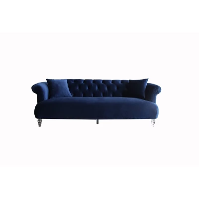 Elegance Contemporary Loveseat Sofas Blue/Acrylic - Armen Living 4 Elegance Contemporary Loveseat Sofas Blue/Acrylic - Armen Living - Image 4