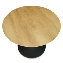 Harrison 35'' Wood Grain Finish Round Top With Metal Base Round Pedestal Dining Table-The Pop Maison -Living Space Shop GUEST 5d272e21 b435 4b21 8802 1e980e0137f8