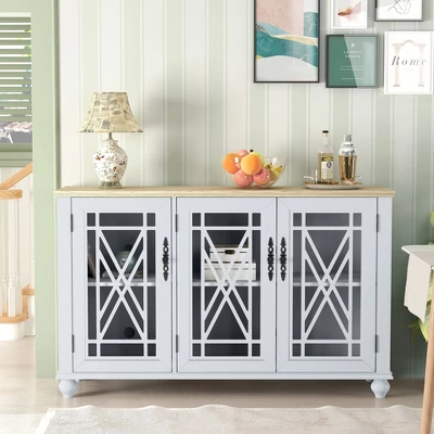 55" Vintage Storage Sideboard Buffet Accent Cabinet - Festivo 6 55" Vintage Storage Sideboard Buffet Accent Cabinet - Festivo - Image 6