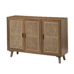 Filippo 3-Door Accent Contemporary Storage Cabinet With Rattan| KARAT HOME -Living Space Shop GUEST 5fc13ab5 185e 4ea3 b76f 8c51b1231e46