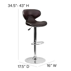 Emma And Oliver Contemporary Cozy Mid-Back Vinyl Adjustable Height Barstool -Living Space Shop GUEST 608276ac 83cd 4215 9581 8270c1fe88a4