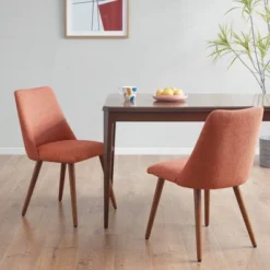 Set Of 2 Nadia Dining Chairs Orange - Ink+Ivy