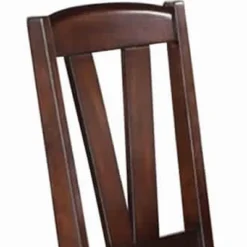 Set Of 2 Solid Wood Leather Seat Side Chair Brown - Benzara -Living Space Shop GUEST 6142a054 7a81 45b6 bb1e 0fd6811f2e34