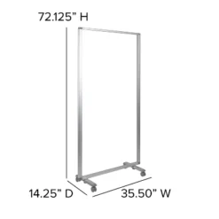 Flash Furniture Transparent Acrylic Mobile Partition With Lockable Casters, 72"H X 36"L -Living Space Shop GUEST 616d6f31 bfe8 4936 a9c1 09fdcc382a33