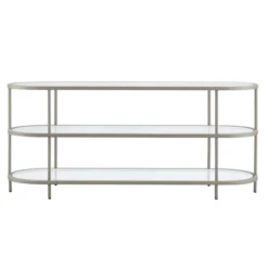 Satin Nickel Oval TV Stand - Henn&Hart -Living Space Shop GUEST 618d938e 9934 4649 8bd6 d4943b85a46f