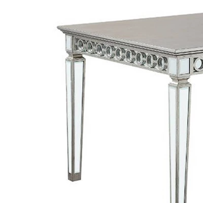 Varian Dining Table Mirrored/Antique Platinum - Acme Furniture 5 Varian Dining Table Mirrored/Antique Platinum - Acme Furniture - Image 5