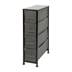 Emma And Oliver 4 Drawer Vertical Slim Storage Dresser-Wood Top & Fabric Pull Drawers -Living Space Shop GUEST 62178768 ca06 494f 9fbf 3cac1247ac9f