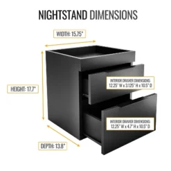 Carter Modern Double Drawer Nightstand - Eco Dream -Living Space Shop GUEST 62a55d72 c45e 4247 8477 426656af6961