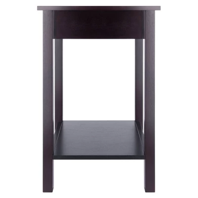 Liso End Table / Printer Table With Drawer And Shelf - Dark Espresso - Winsome 2 Liso End Table / Printer Table With Drawer And Shelf - Dark Espresso - Winsome - Image 2