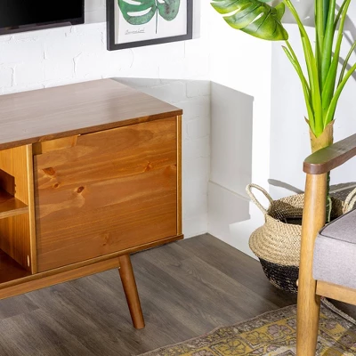 Solid Wood Mid-Century Modern TV Stand For TVs Up To 65" - Saracina Home 3 Solid Wood Mid-Century Modern TV Stand For TVs Up To 65" - Saracina Home - Image 3