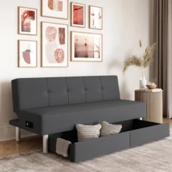 Wilton Dream Convertible Futon Sofa Bed Charcoal - Serta -Living Space Shop GUEST 653485d4 0a3d 4e9d 8cc0 ddd20ca046e1