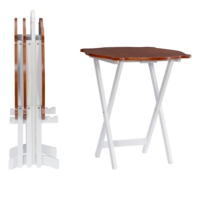 Austin Tray Table Set White/Hazelnut - Powell Company 3 Austin Tray Table Set White/Hazelnut - Powell Company - Image 3