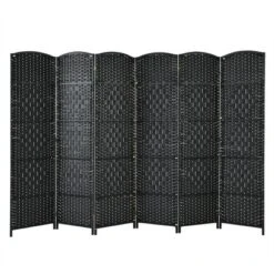Costway 6-Panel Room Divider 6Ft Weave Fiber Folding Privacy Screen BrownBlack -Living Space Shop GUEST 66bcd266 4b38 480b 9af3 d8ea1ecfb2f0