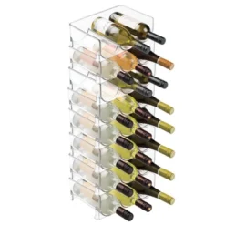 MDesign Plastic Stackable Wine Bottle Storage Organizer Rack -Living Space Shop GUEST 675356fa da07 4cd1 94a2 cadebea93ddf