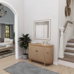 Traditional Carved Wood Curved Cabinet Brown - Olivia & May -Living Space Shop GUEST 676f429d bb32 475c a65a 3cdb94585896