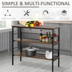 HomCom 3-Tier Industrial Style Storage Metal Wooden Shelf 11 HomCom 3-Tier Industrial Style Storage Metal Wooden Shelf -Living Space Shop GUEST 6774779d 0f95 4fbd a933 6a68eb92dc8f