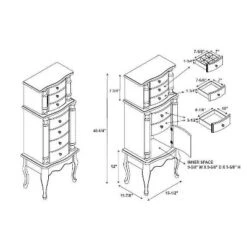 Marie Jewelry Armoire Oak - Powell Company -Living Space Shop GUEST 69969404 e7f4 4588 9c0d ce3762d657c9