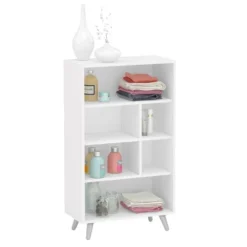 40.75" Sidney 4 Shelf Bookshelf White - Polifurniture