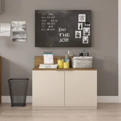 36" Wooden Accent Cabinet With 2 Doors Brown/Off White - The Urban Port 9 36" Wooden Accent Cabinet With 2 Doors Brown/Off White - The Urban Port -Living Space Shop GUEST 6a0c4df9 4e0f 46c0 b44b f2350b0f525c