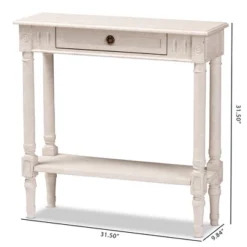 Ariella Whitewashed 1 Drawer End Table White - Baxton Studio -Living Space Shop GUEST 6a8d4007 203d 47c6 a07c 218c3ea25d4c