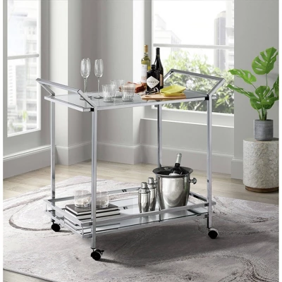 Palermo Bar Cart Chrome - Picket House Furnishings 1 Palermo Bar Cart Chrome - Picket House Furnishings
