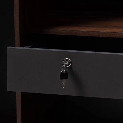 7 Shelf Wardrobe Rikke Two-Tone Wood Storage Cabinet Brown - Baxton Studio 5 7 Shelf Wardrobe Rikke Two-Tone Wood Storage Cabinet Brown - Baxton Studio - Image 5