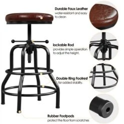 Yaheetech Industrial Counter Height Faux Leather Bar Stool Swivel 7 Yaheetech Industrial Counter Height Faux Leather Bar Stool Swivel -Living Space Shop GUEST 6b7cba46 85a8 4c46 80ae 7b1a141c1fe7