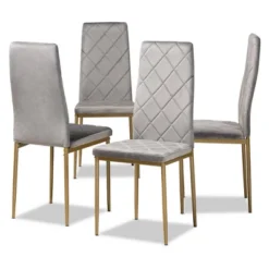 4pc Blaise Velvet Fabric Upholstered And Metal Dining Chair Set - Baxton Studio -Living Space Shop GUEST 6baa4976 f182 4e56 b68d 4fd2cb459932