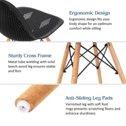 Costway Set Of 4 Plastic Hollow Out Chair Mid Century Modern Wood-Leg Seat 17 Costway Set Of 4 Plastic Hollow Out Chair Mid Century Modern Wood-Leg Seat -Living Space Shop GUEST 6c0d8619 d52a 4120 8115 2fc8a9034699