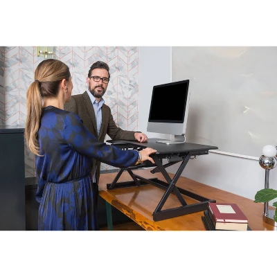 Height Adjustable Sit To Standing Desk Riser - Rocelco 3 Height Adjustable Sit To Standing Desk Riser - Rocelco - Image 3