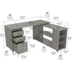L Shaped Computer Workstation Gray - Inval -Living Space Shop GUEST 6cd69994 75ba 4c5f bf0e cfda089fea85