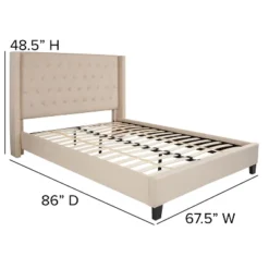Merrick Lane Upholstered Platform Bed With Button Tufted Headboard 12 Merrick Lane Upholstered Platform Bed With Button Tufted Headboard -Living Space Shop GUEST 6df5b5e2 7d44 4c44 abe2 e2ac44e802ad