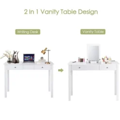 Costway Vanity Table Dressing Table Flip Top Desk Furniture White 13 Costway Vanity Table Dressing Table Flip Top Desk Furniture White -Living Space Shop GUEST 6f3fca73 287e 418d 811b cd024b1205c2