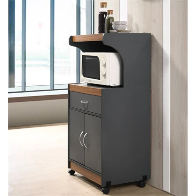 Microwave Kitchen Cart In Gray Oak - Hodedah 3 Microwave Kitchen Cart In Gray Oak - Hodedah - Image 3