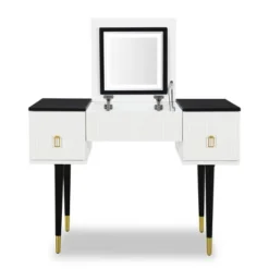 43.3" Modern Vanity Table Set With Flip-Up Mirror, LED Lights And Storage - ModernLuxe -Living Space Shop GUEST 70c3ba07 c25d 415e 81ee 5edc84db1fd6