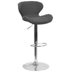 Merrick Lane Adjustable Height Barstool Contemporary Bar Height Stool With Curved Back And Metal Base With Footrest 32 Merrick Lane Adjustable Height Barstool Contemporary Bar Height Stool With Curved Back And Metal Base With Footrest -Living Space Shop GUEST 7139a3e6 634f 4c9d b0d4 0f856d1b00ba