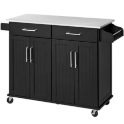 Yaheetech Large Kitchen Cart Kitchen Island On Wheels With Stainless Steel Countertop 16 Yaheetech Large Kitchen Cart Kitchen Island On Wheels With Stainless Steel Countertop -Living Space Shop GUEST 71797514 a697 4e9d a342 dfa98461c91a