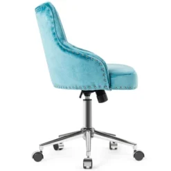 Costway Velvet Office Chair Upholstered Swivel Computer Task Chair Turquoise -Living Space Shop GUEST 7260fe67 88bd 4d50 be18 7feb7d836f71