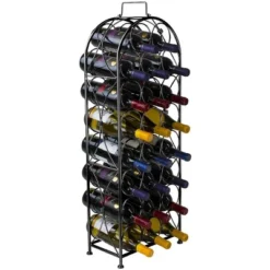 Sorbus 23 Bottle Metal Wine Rack (Black) -Living Space Shop GUEST 72a55536 5739 4596 b86d f0a52f27071b