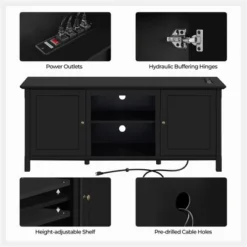 Yaheetech 24.6in Height Mid-century TV Stand TV Console Table Black 9 Yaheetech 24.6in Height Mid-century TV Stand TV Console Table Black -Living Space Shop GUEST 72caec4a b5bf 4a8a 82ad e2e9efbbb4c4