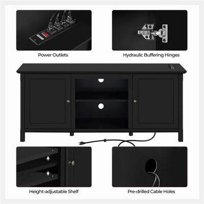 Yaheetech 24.6in Height Mid-century TV Stand TV Console Table Black 3 Yaheetech 24.6in Height Mid-century TV Stand TV Console Table Black - Image 3